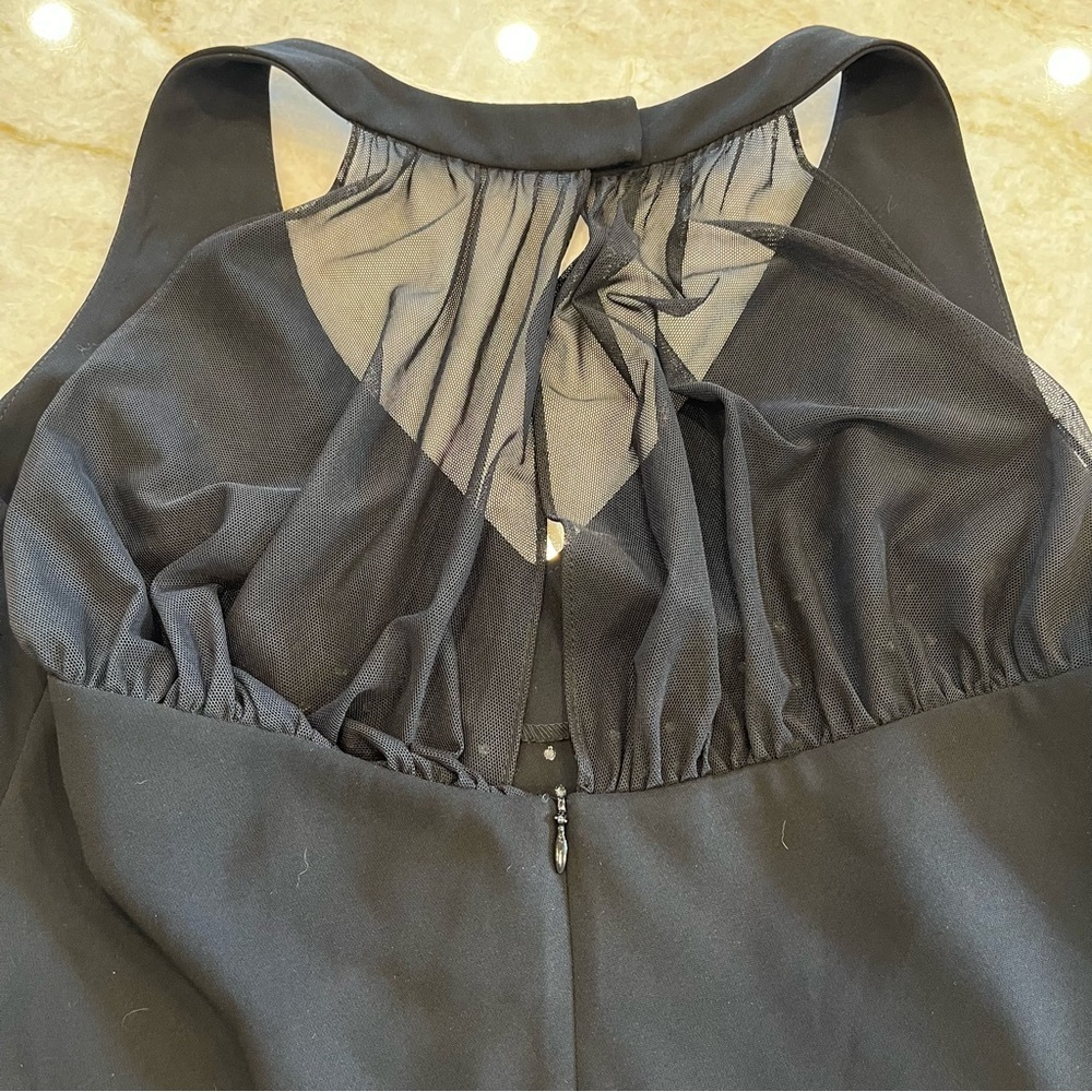 VINTAGE SL Fashions | Midi Dress Halter Style Black Beaded Dress | Size 12 - Picture 11 of 12